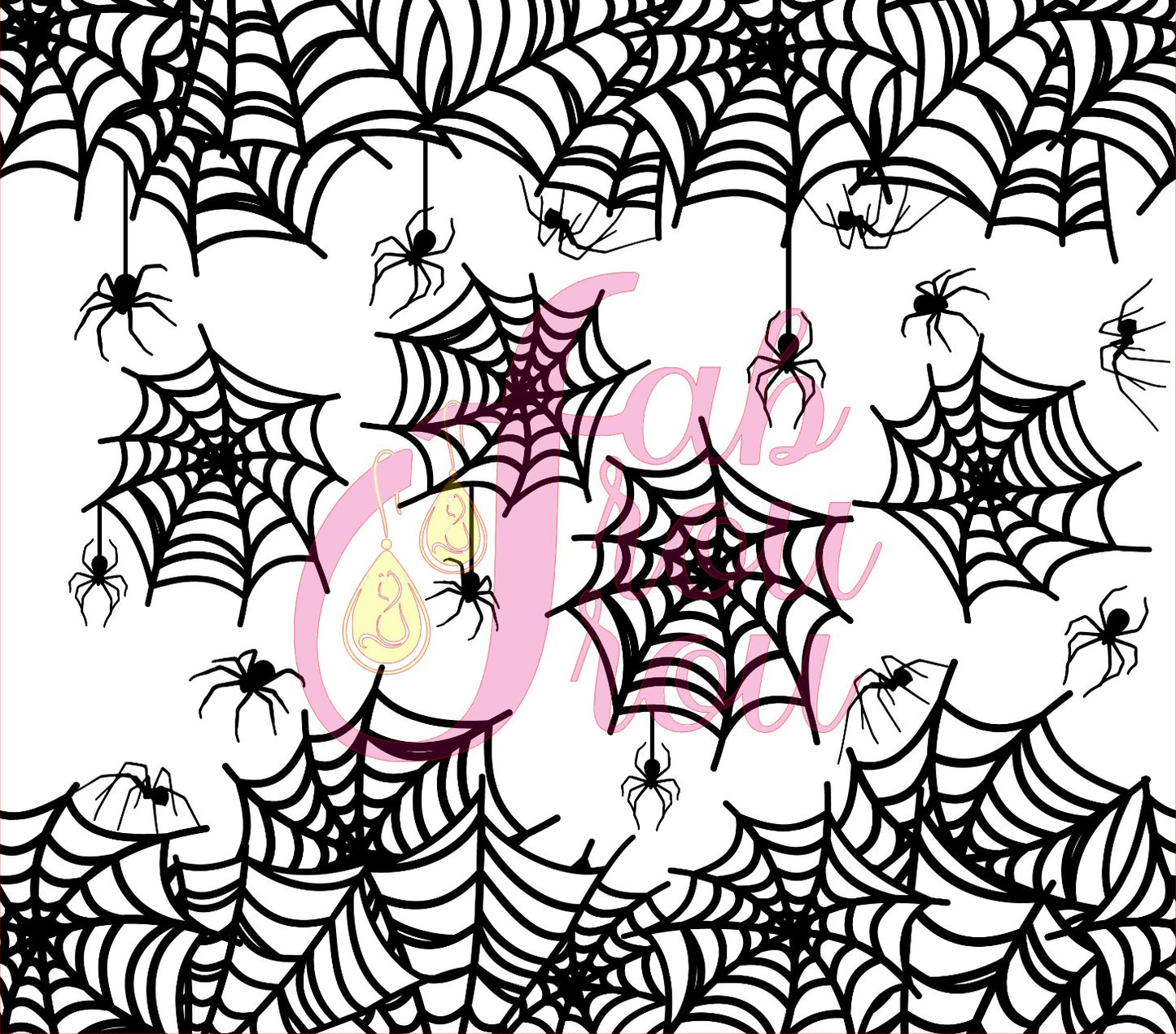 Black Spiderweb On White bg