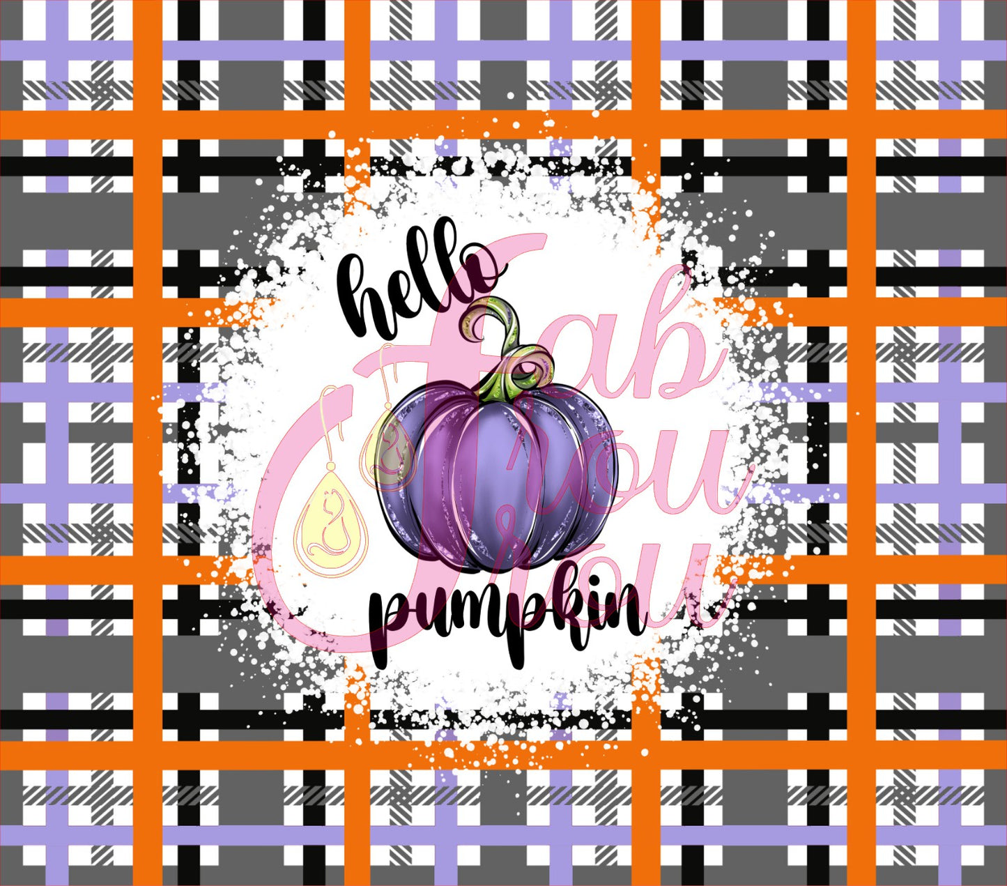 Hello Pumpkin Halloween Plaid
