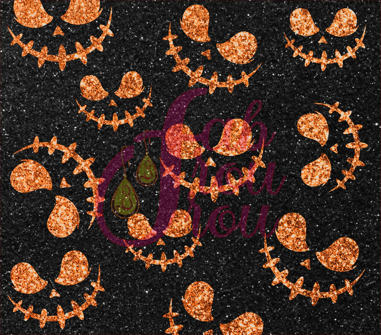 Orange Glitter Jack Faces