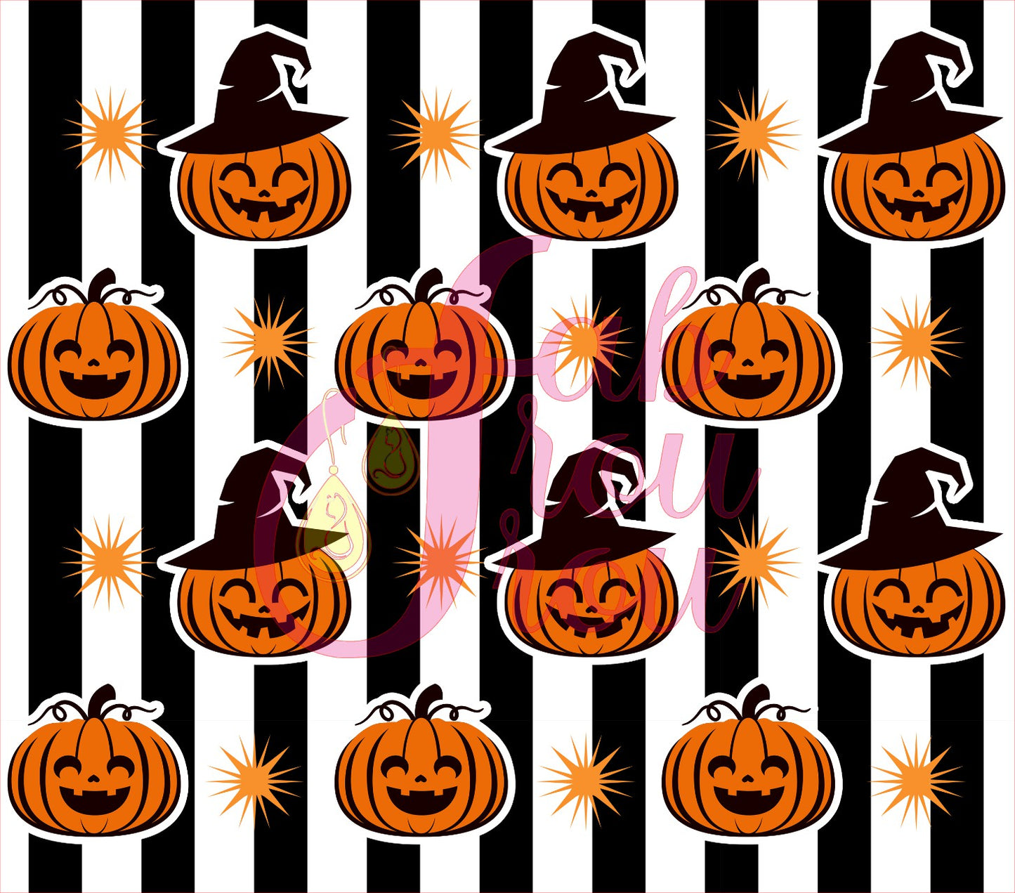 Orange Jacks on Black Stripe 1