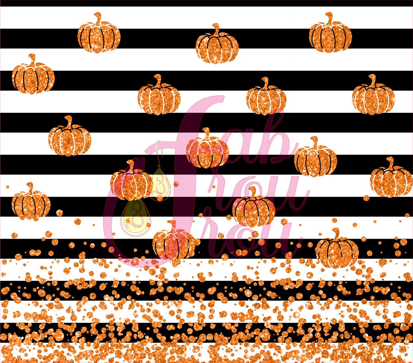 Orange Pumpkin on Black Stripe 1