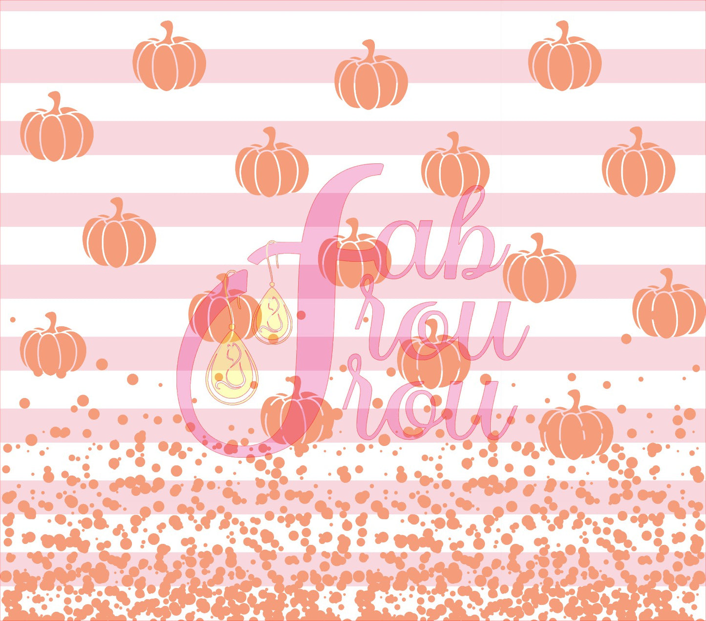 Orange Pumpkin on Pink Stripe 1