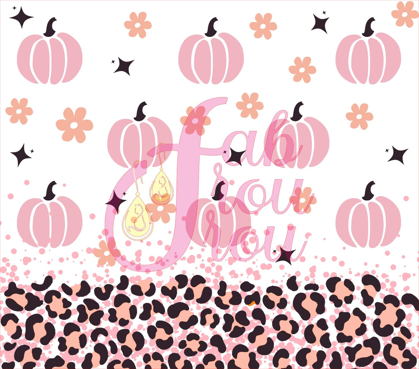 Pink Pumpkins Leopard Spot Trim