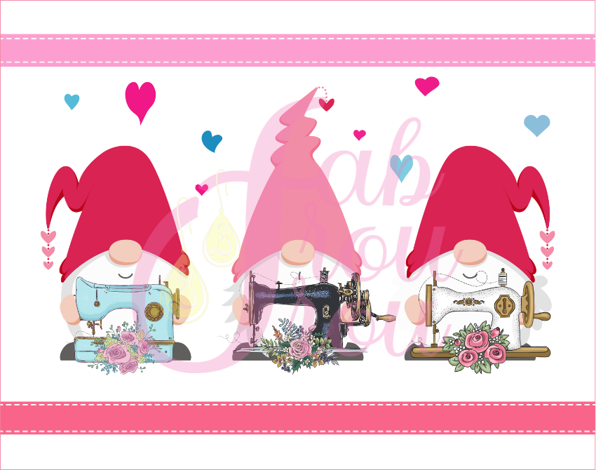 Gnome Sewing Machine Trio Magnet