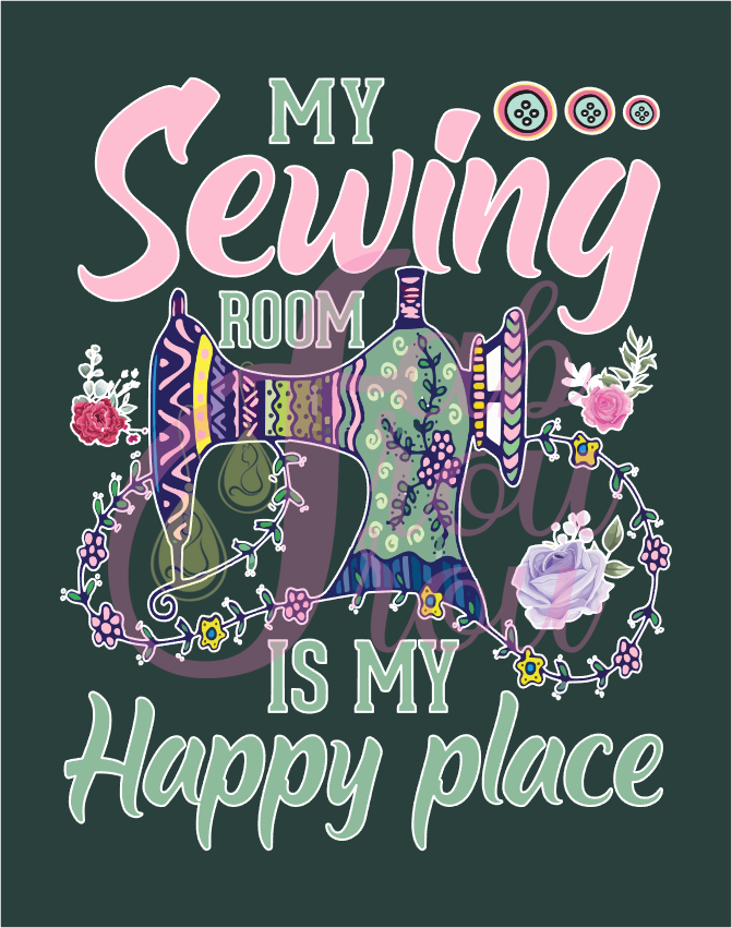 My Sewing Room Is My Happy Place Magnet
