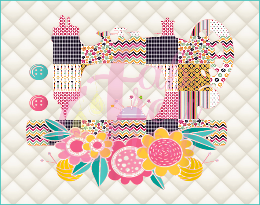 Patchwork Sewing Machine Magnet