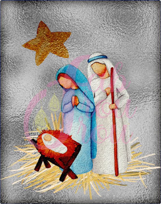 Silver Nativity Magnet