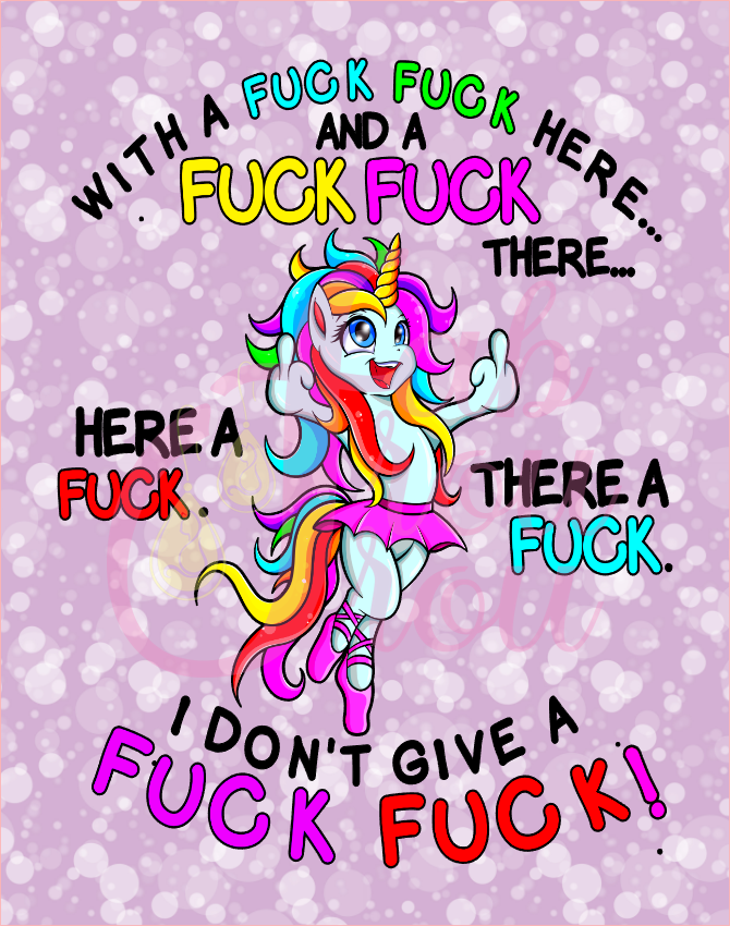 F F Here Unicorn Magnet