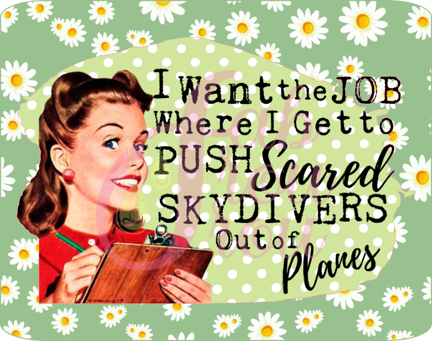 Push Scared Skydivers Magnet