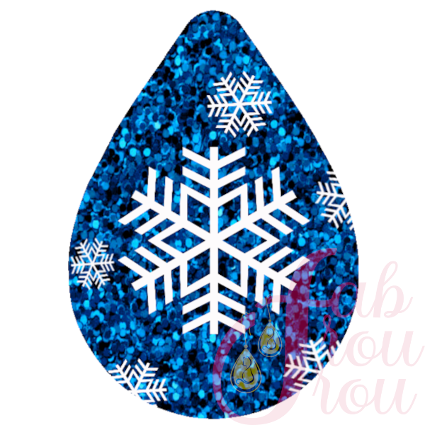Snowflake on Blue Glitter