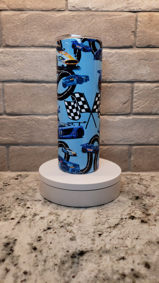 20 oz Race Cars Tumbler