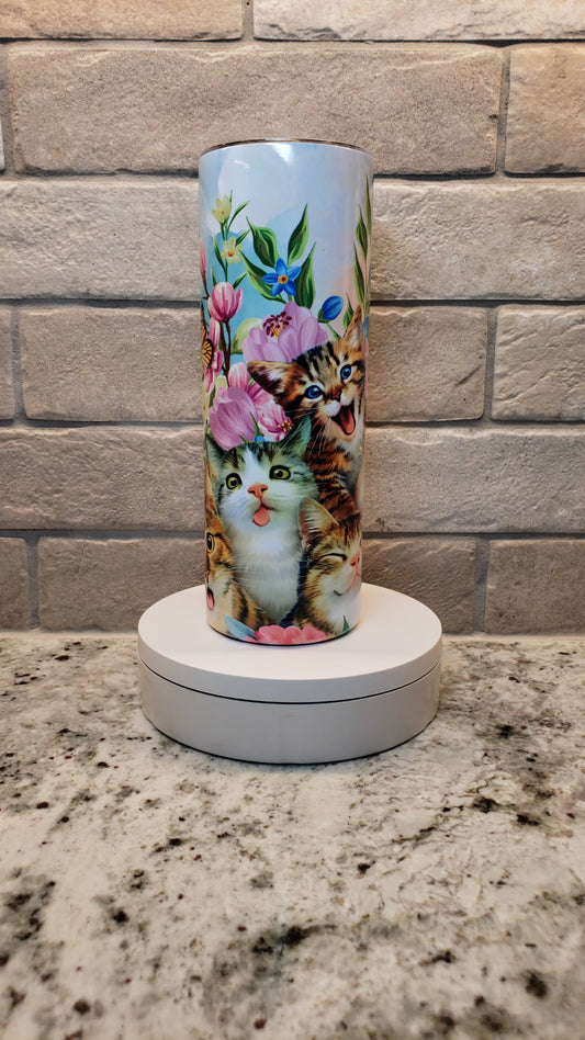 20 oz Funny Face Cats Tumbler