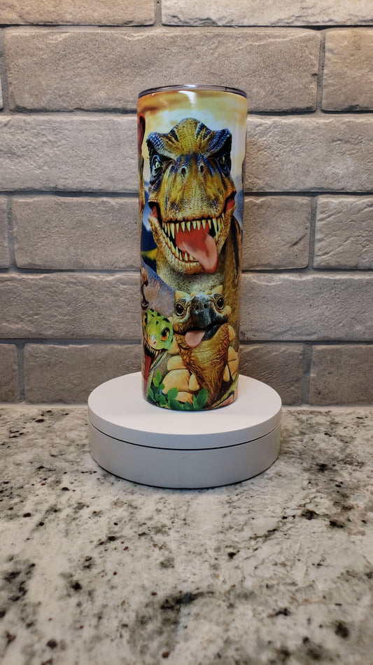 20 oz Funny Face Dinos Tumbler