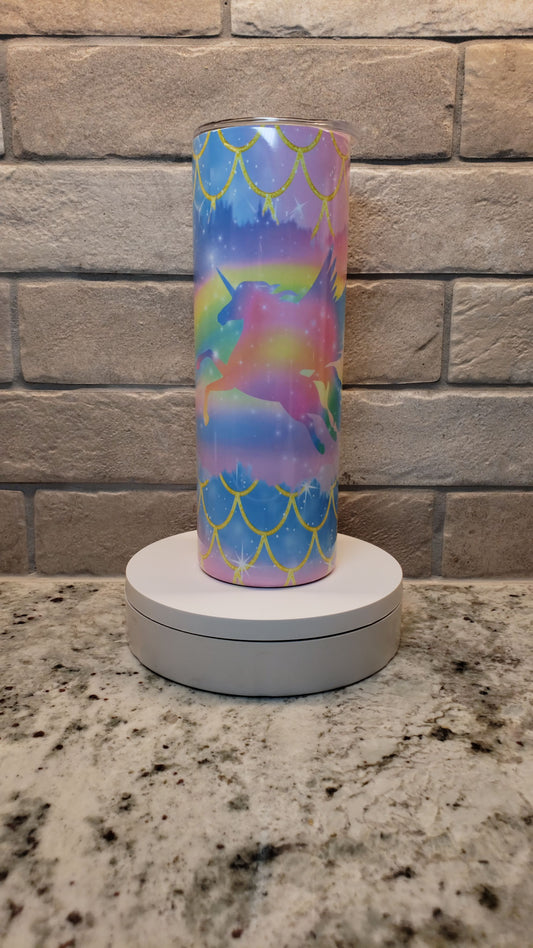 20 oz Pink Unicorn Tumbler