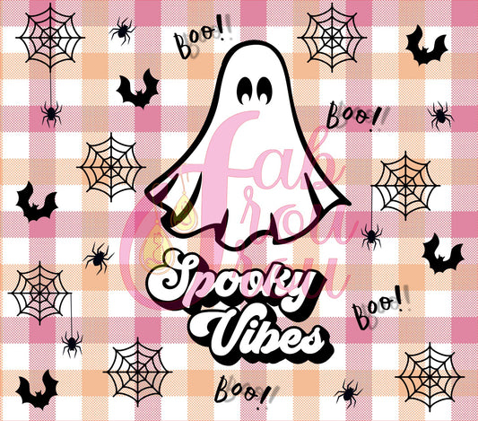 Ghost on Pink Plaid