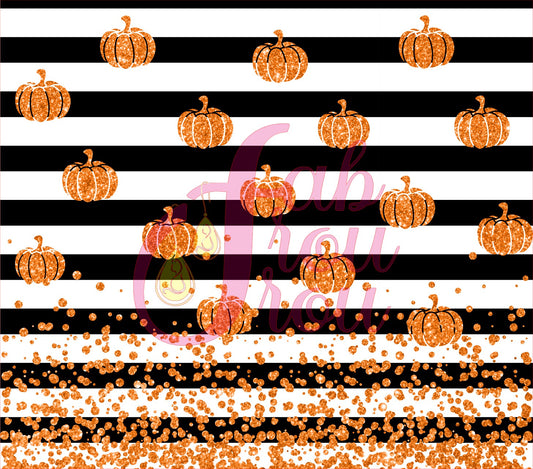 Orange Pumpkin on Black Stripe 1