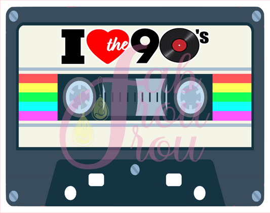 I Love 90s Cassette 1 Magnet