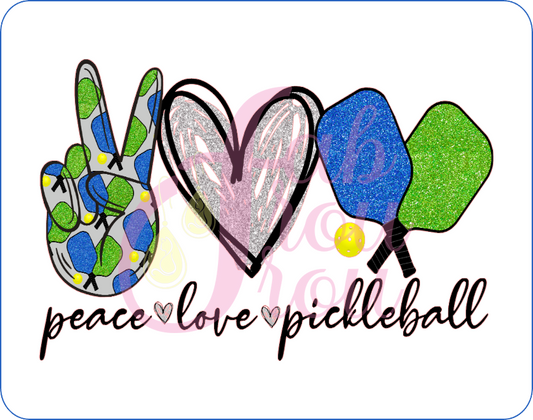 Peace Love Pickleball Green Magnet