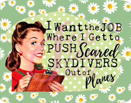 Push Scared Skydivers Magnet