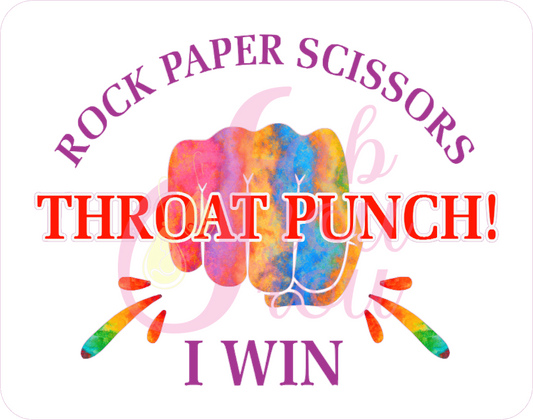 Rock Paper Scissors Throat Punch Magnet