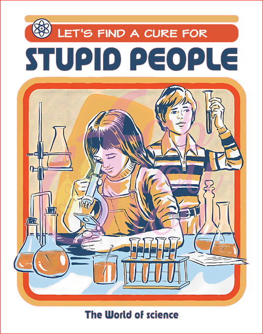 Let's Find A Cure For Stupid People Retro Magnet