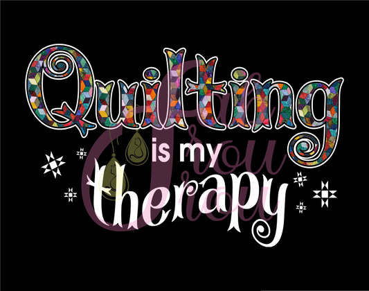 Quilting Is My Therapy Black Magnet